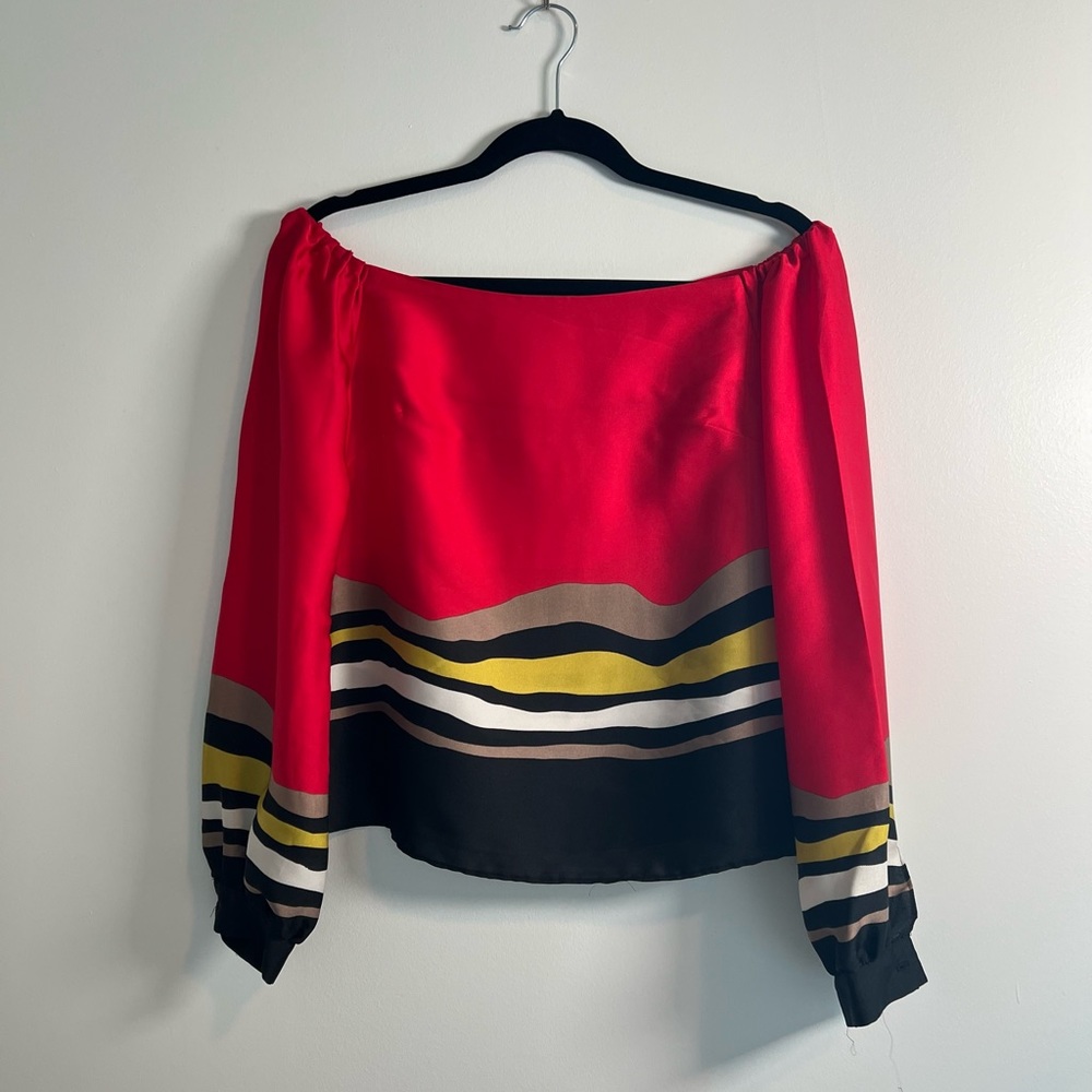 Rachel Roy satin off the shoulder blouse